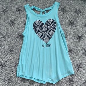 Blue Happy No-Sleeve Shirt